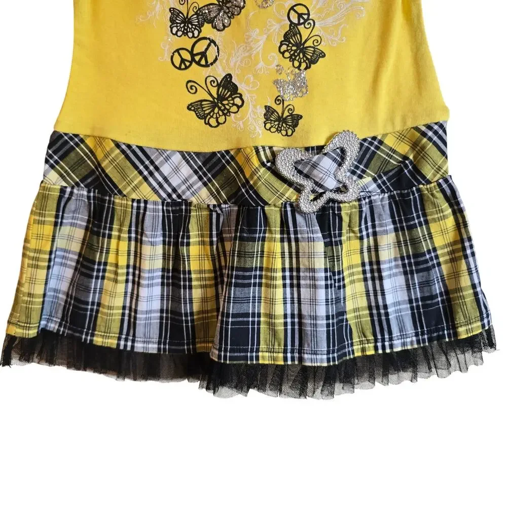 Y2k Tempted girls plaid butterfly dress size girls 5
